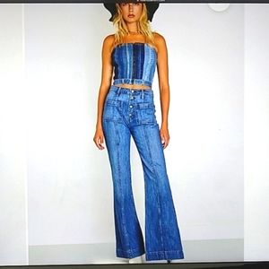 NWT No End Payton high rise patch pocket jeans in Laguna Beach size 29